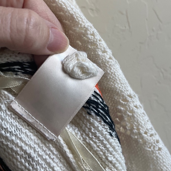 Anthropologie Cream and Orange Long Sleeve Crochet Dress - M - Picture 13 of 15